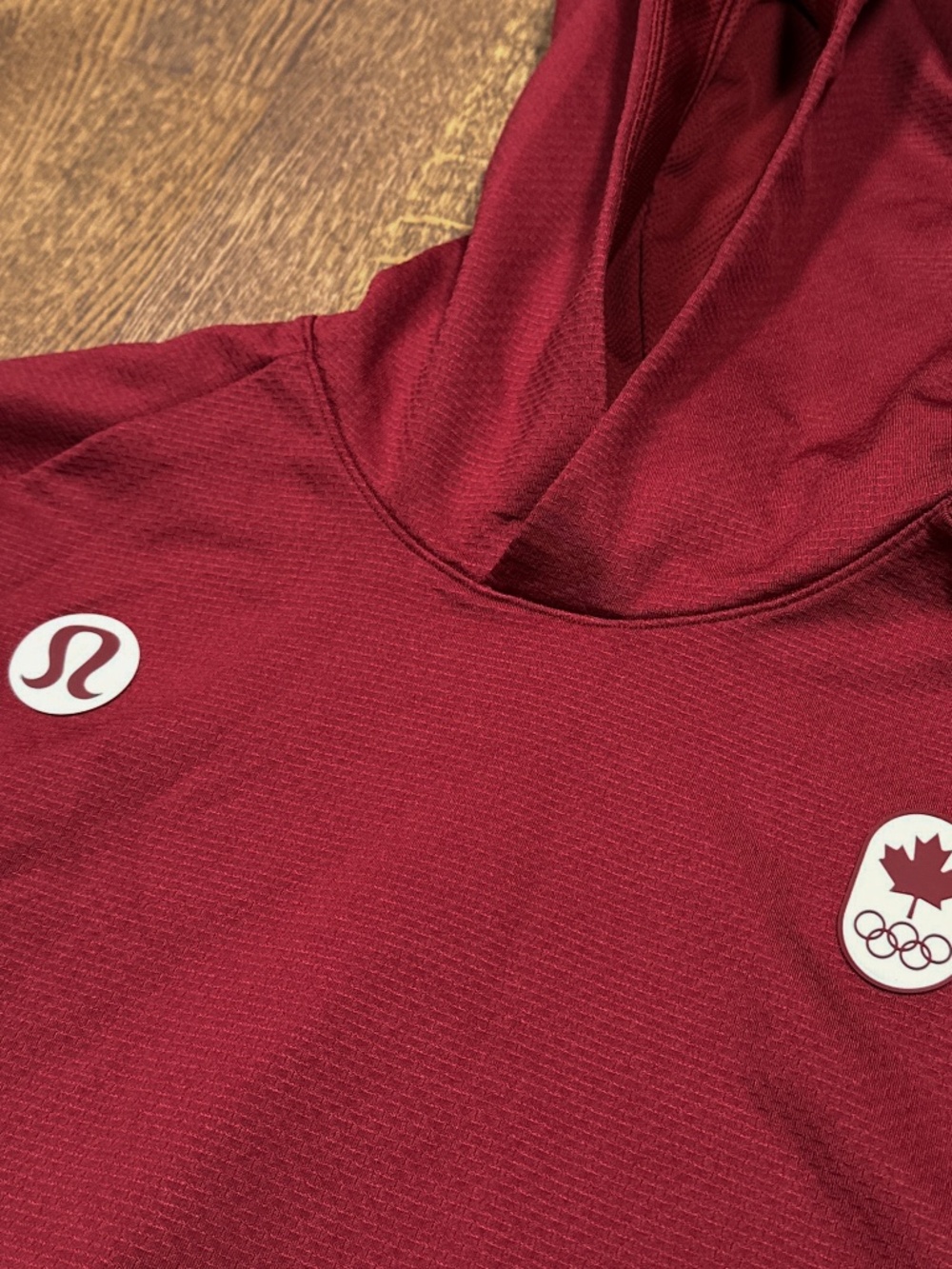 Lululemon Team Canada Olympics Textured Tech Red Hoodie Mens Large - Picture 2 of 10